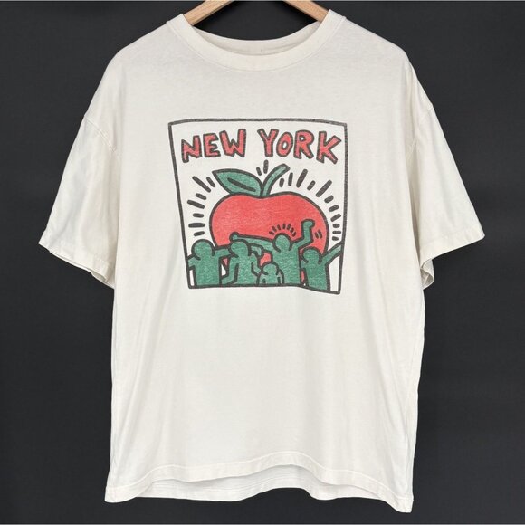 Abercrombie & Fitch Other - Abercrombie & Fitch Men Keith Haring New York Big Apple Graphic T-shirt L White